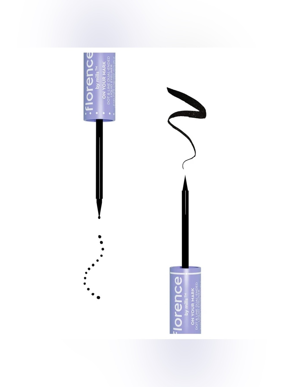 Florence by Mills On Your Mark Dot & Line Dual Ended Liquid Eyeliner - Black NIB
